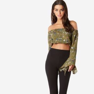 NORDSTROM OFF THE SHOULDER BELL SLEEVE CROP